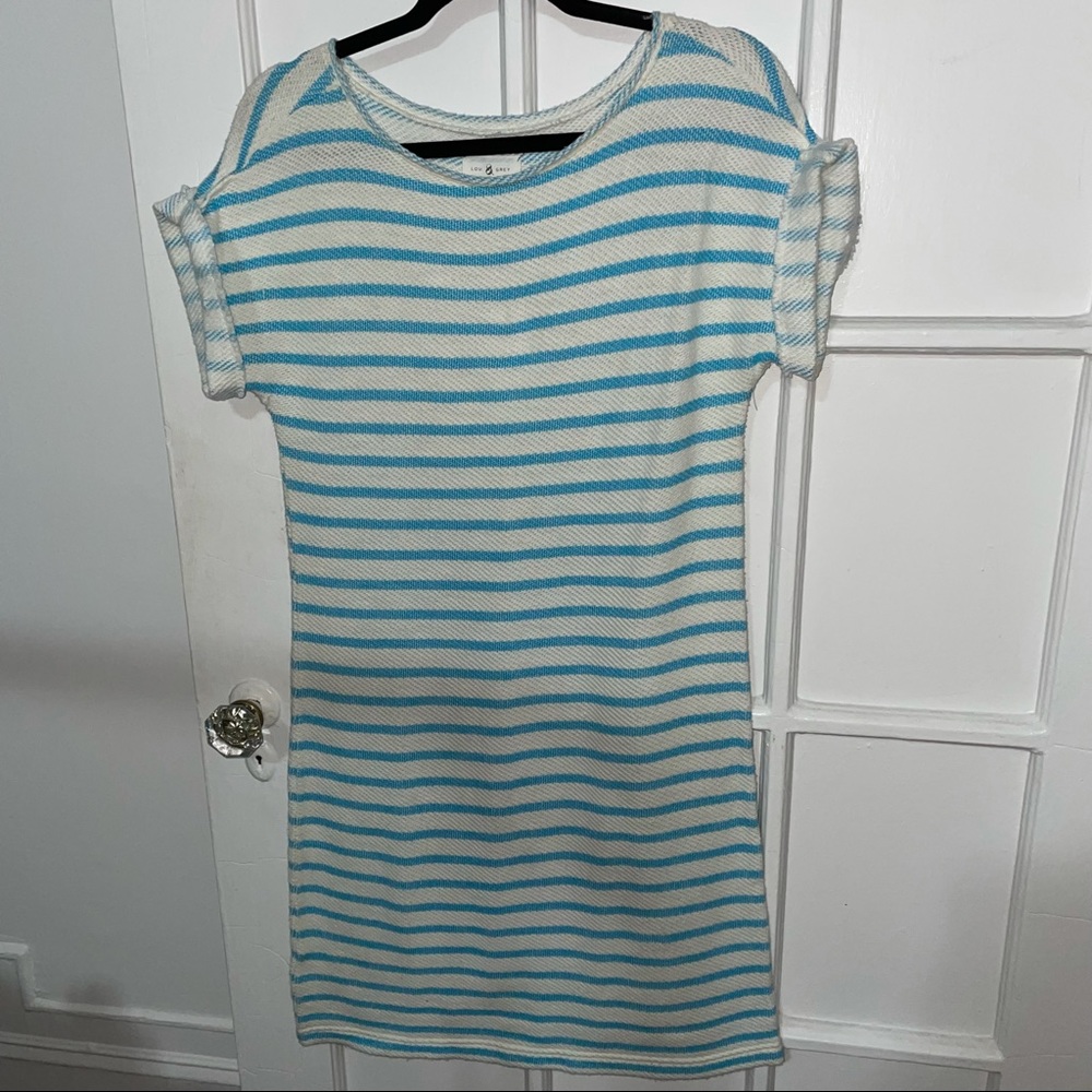 Lou & Grey Blue Teal & White Striped Summer Dress